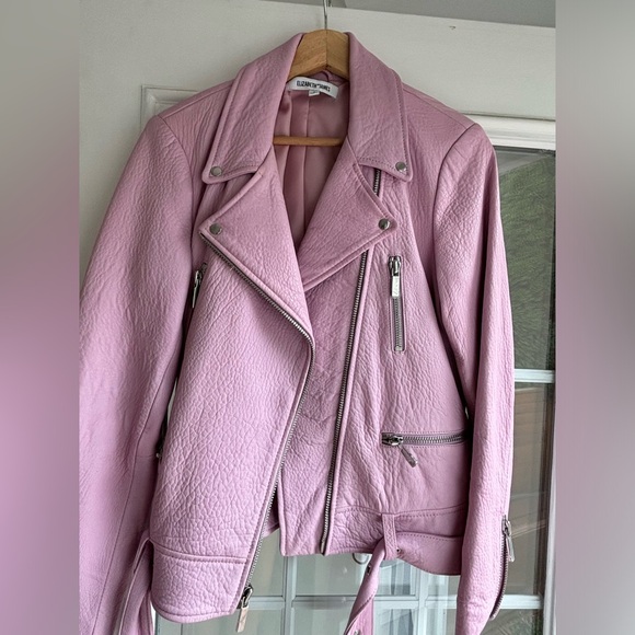 Elizabeth and James pink leather jacket - Picture 3 of 6